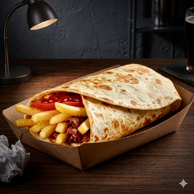 Loaded Fries & Chicken Wrap